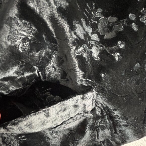 D.B. Waldo Separates Womens Floral Black Velvet Vest Medium Waistcoat Jacket - Picture 8 of 8